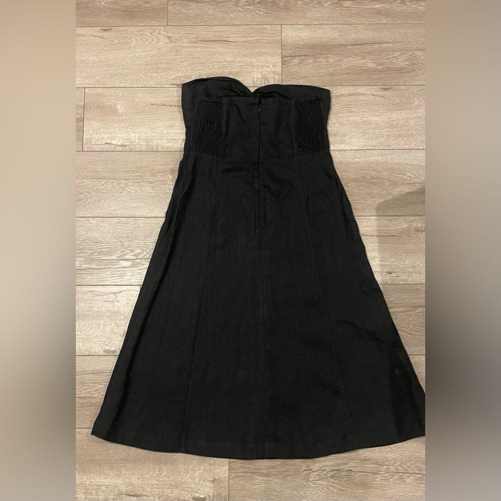 Madewell Black Linen Strapless Dress - Picture 3 of 6